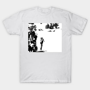 Black and White Magic. Science fiction female figure art. T-Shirt